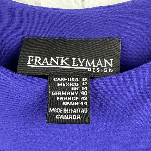 Frank Lyman purple frill layered dress‎ size US12 UK14 - Picture 3 of 8